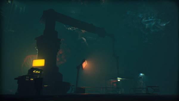 ripout dev blog (25.2.2023) screenshot showcasing a crane within a new level design